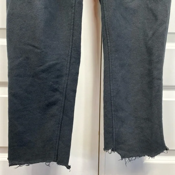 YoungLA Sweatpants Fleece Drawstring Pockets Small Black Bottoms Have Been Cut - Picture 3 of 6